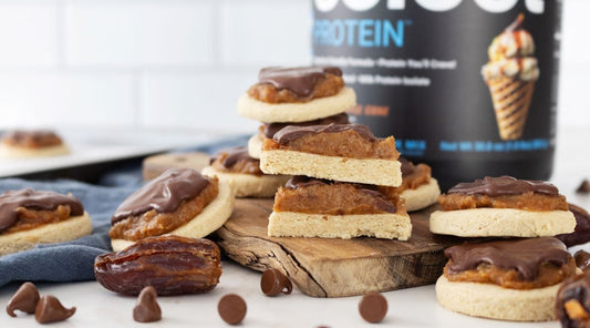 Chocolate Caramel Protein Cookies