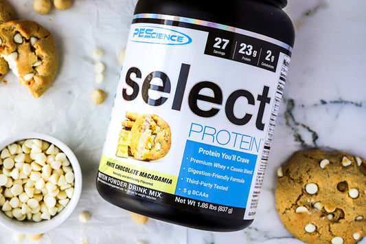 Stuffed Protein White Chocolate Macadamia Nut Cookies