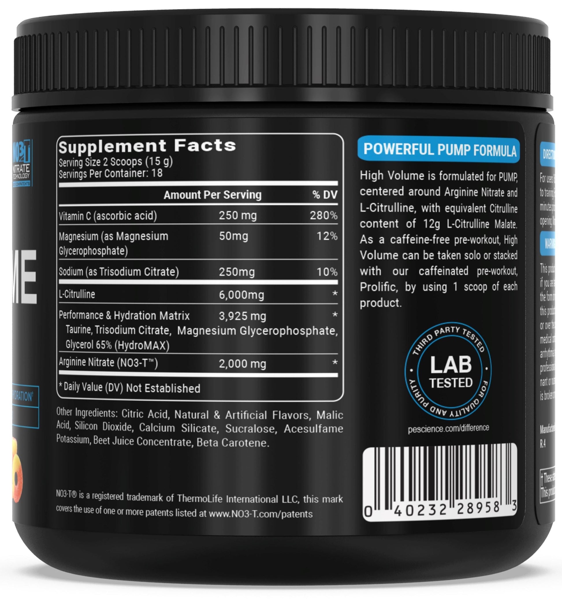 High Volume Pre-Workout Supplement PEScience 