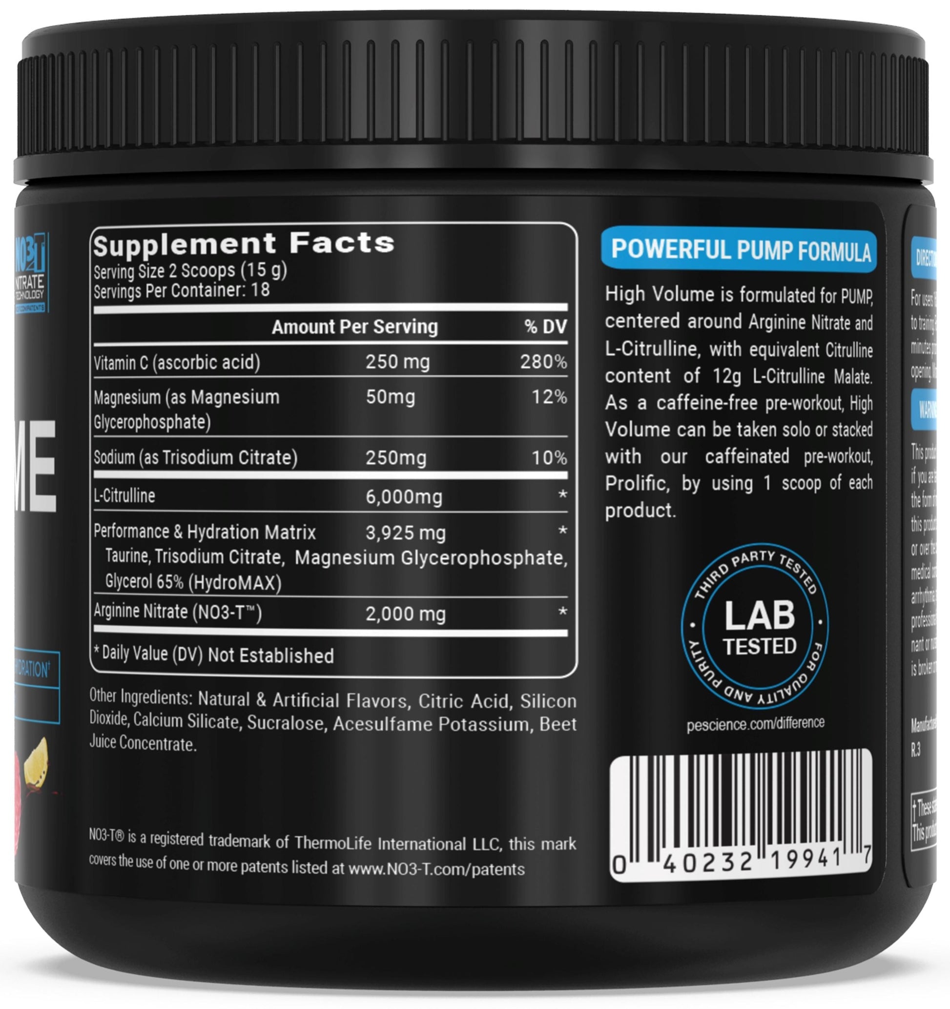 High Volume Pre-Workout Supplement PEScience 