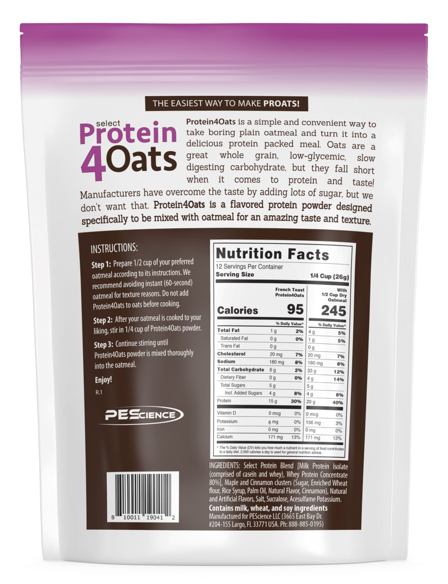 PEScience Protein4Oats Protein for Oatmeal
