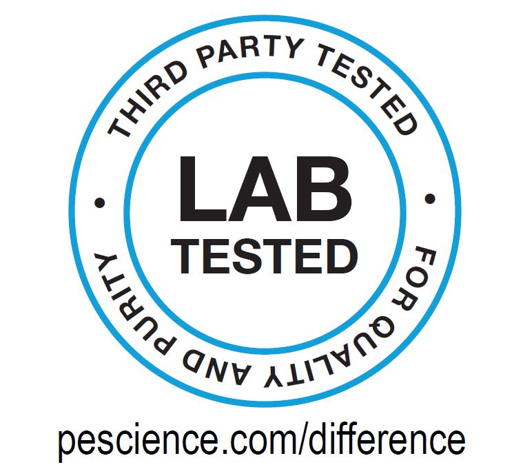 Lab tested logo with 'Third Party Tested' text on a white background