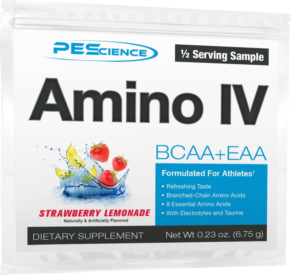 PEScience Amino IV BCAAs + EAAs Strawberry Lemonade 1 Sample