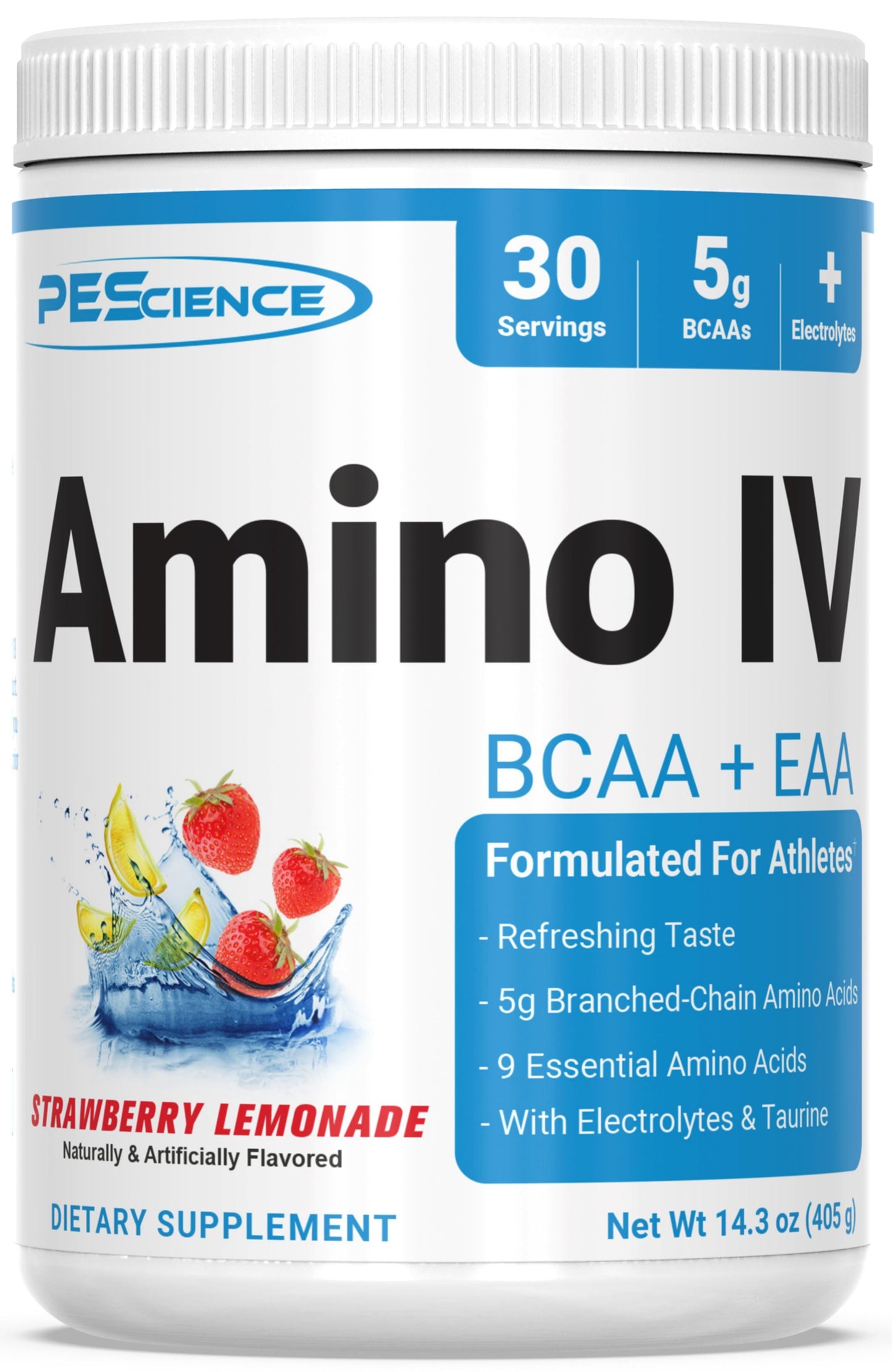 PEScience Amino IV BCAAs + EAAs Strawberry Lemonade 30