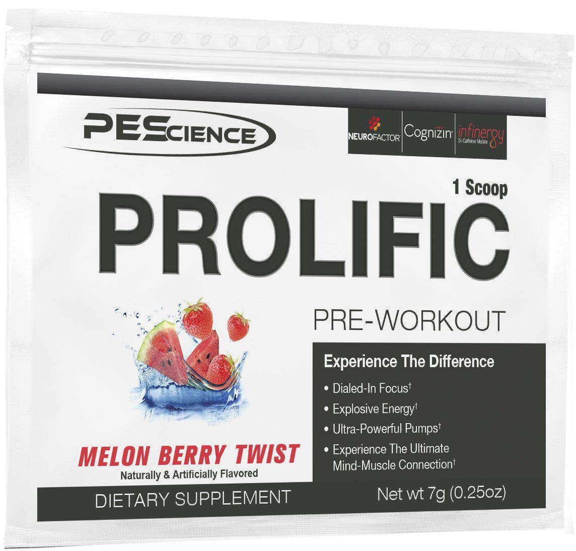 PEScience Prolific Pre-Workout Melon Berry Twist 1 Sample