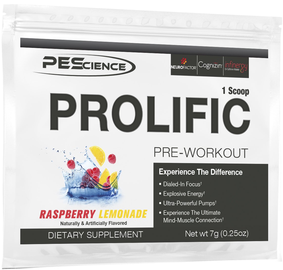 PEScience Prolific Pre-Workout Raspberry Lemonade 1 Sample