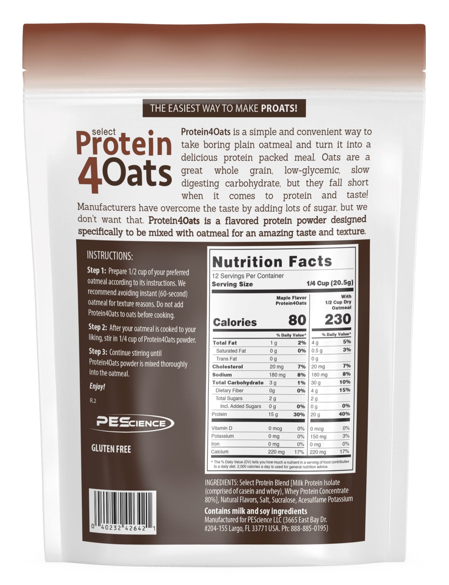 PEScience Protein4Oats Protein for Oatmeal