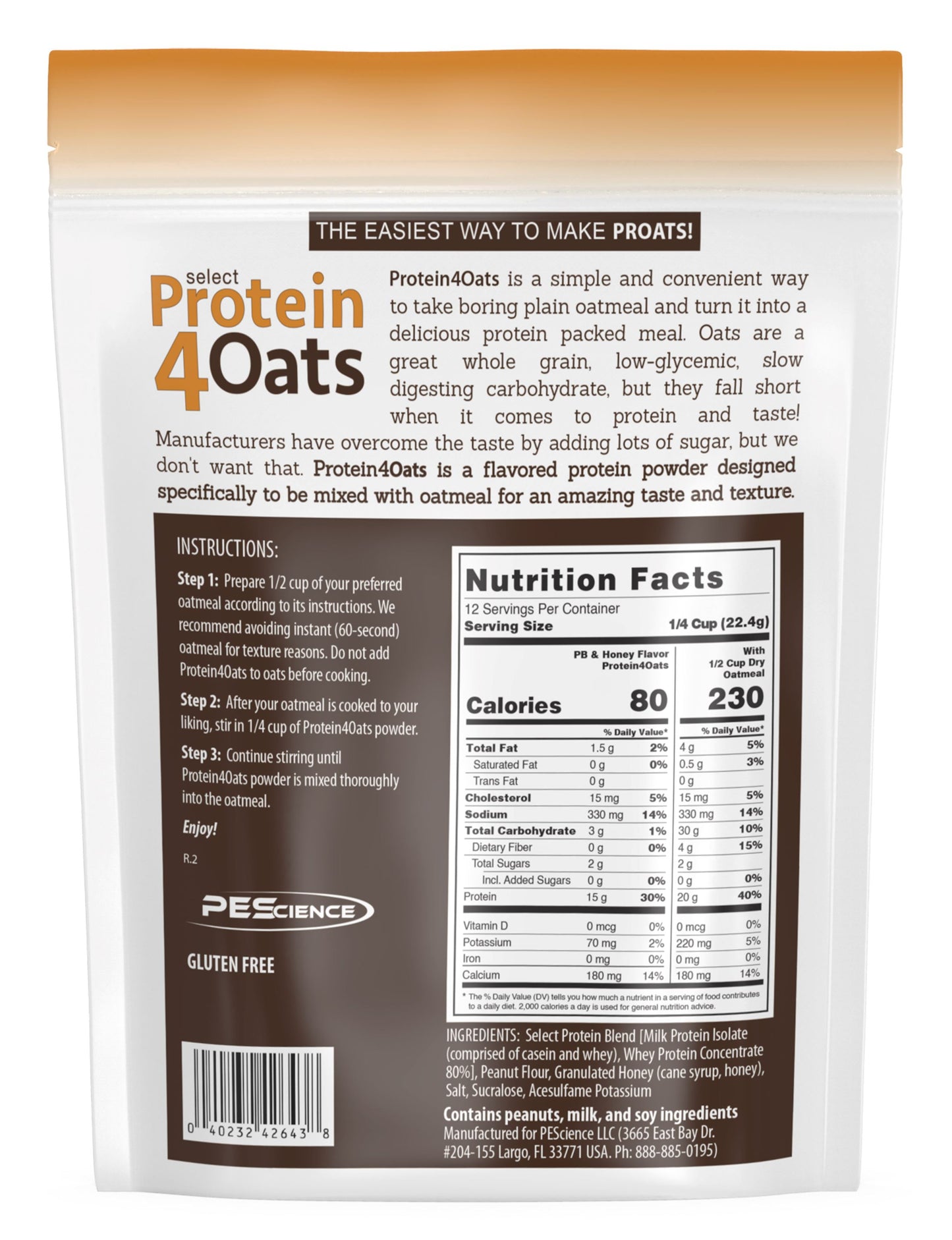 PEScience Protein4Oats Protein for Oatmeal