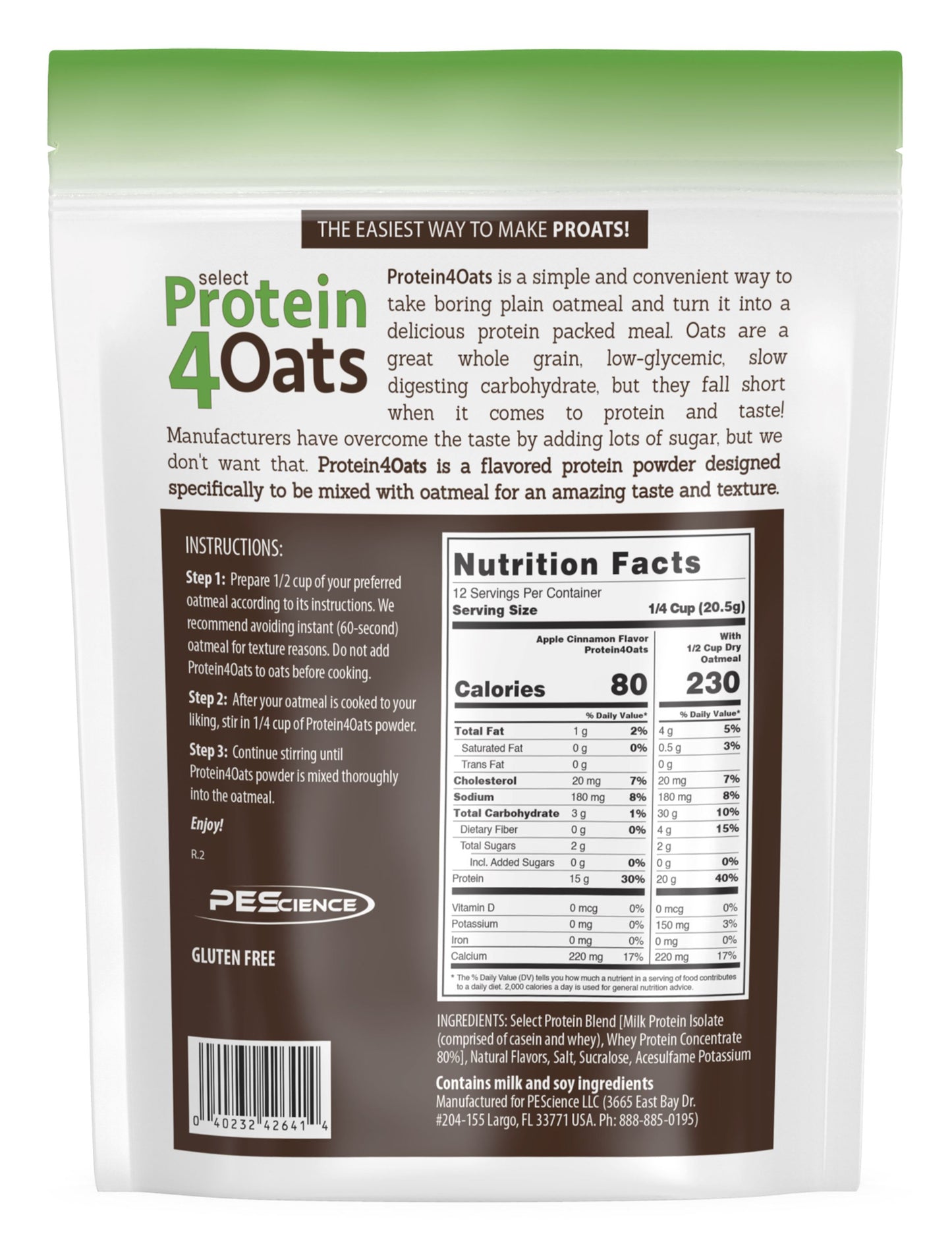 PEScience Protein4Oats Protein for Oatmeal