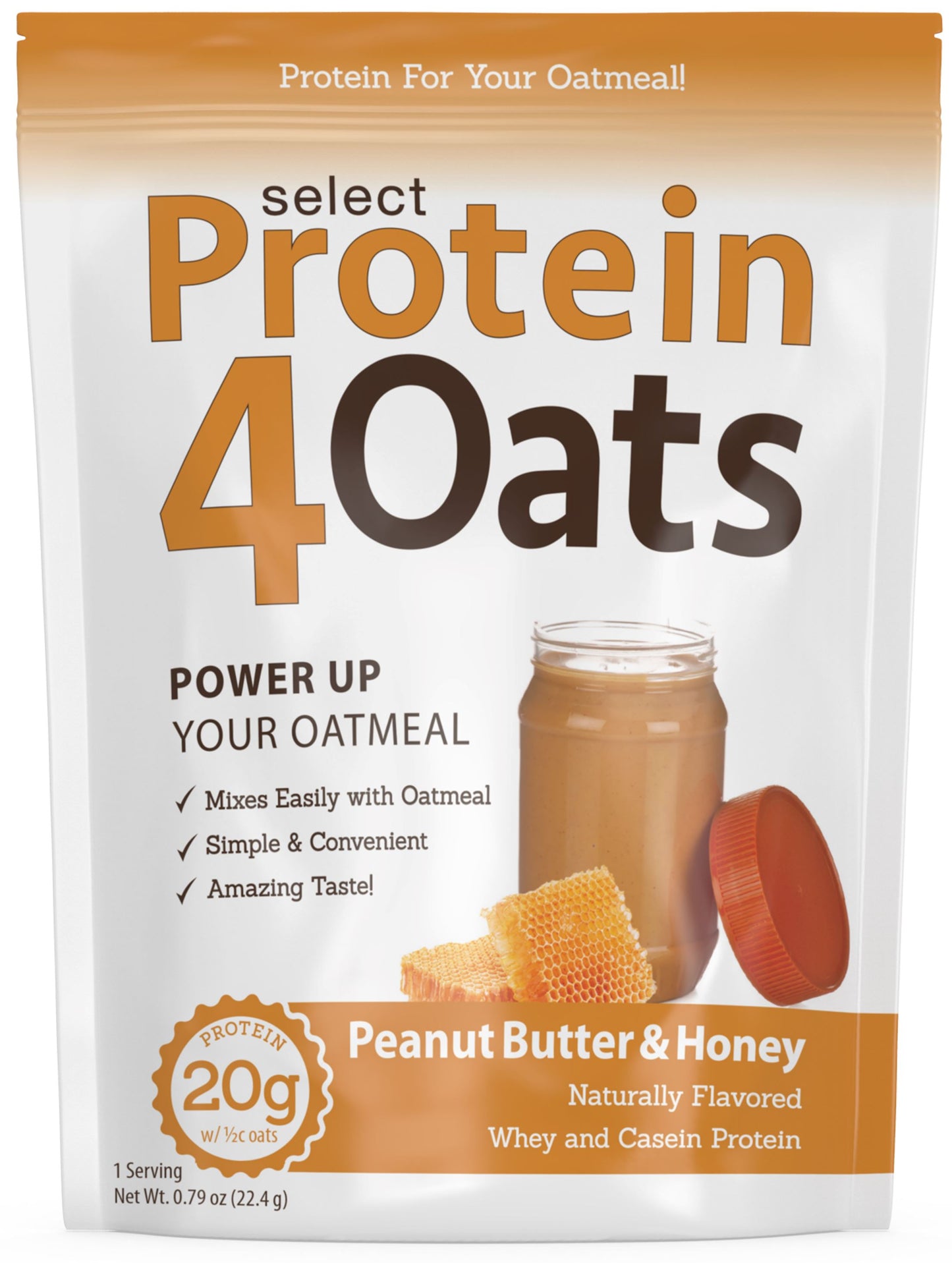 PEScience Protein4Oats Protein for Oatmeal Peanut Butter and Honey 12