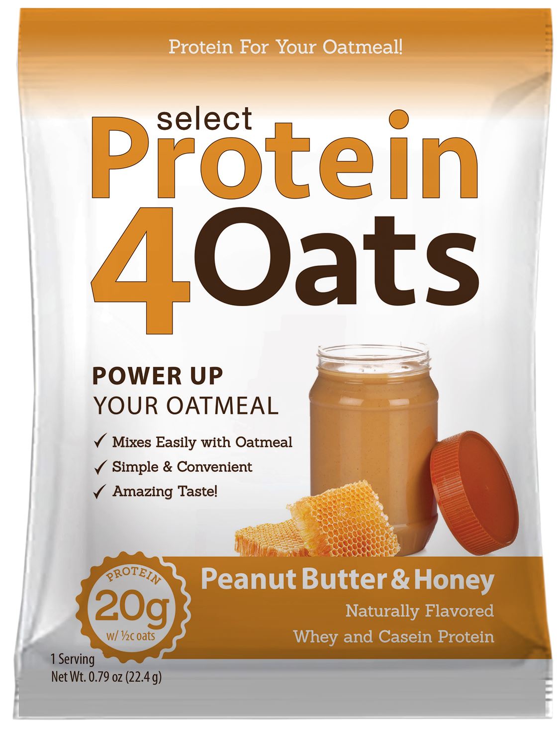 PEScience Protein4Oats Protein for Oatmeal Peanut Butter and Honey 1 Sample