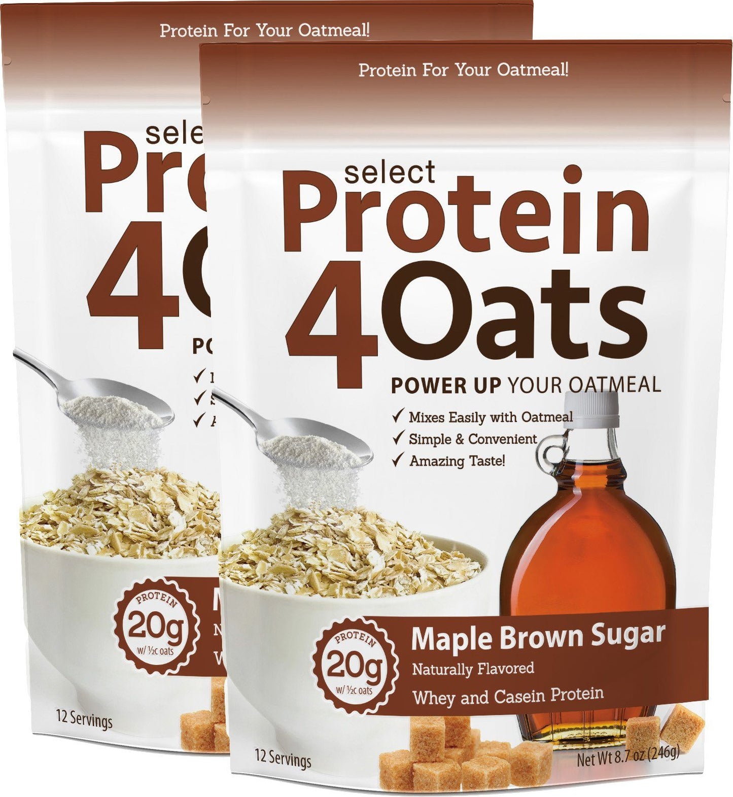 PEScience Protein4Oats Protein for Oatmeal Maple Brown Sugar 24