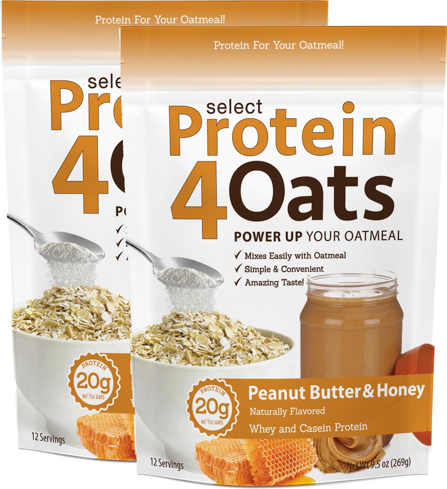 PEScience Protein4Oats Protein for Oatmeal Peanut Butter and Honey 24