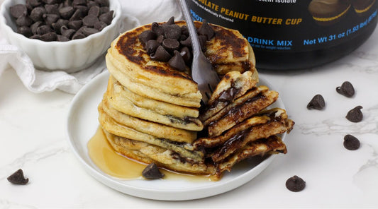 Chocolate Stuffed Protein Pancakes
