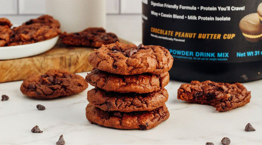 Double Chocolate Peanut Butter Protein Cookies