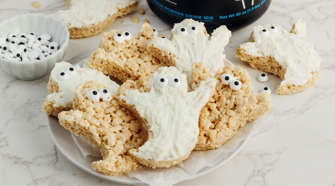 High Protein Halloween Rice Krispie Treats