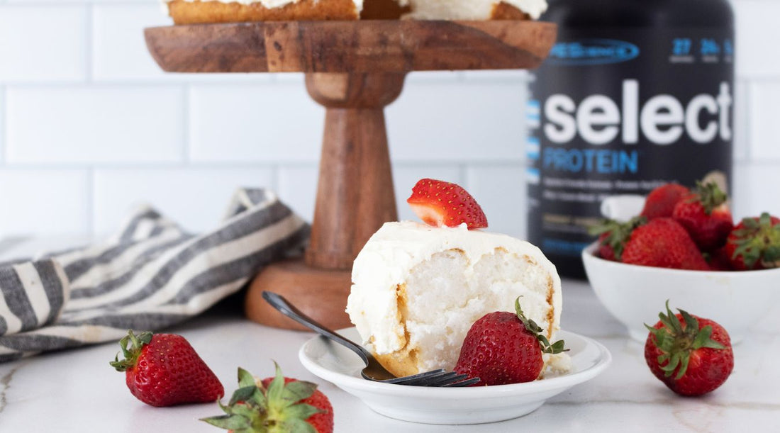 High Protein Strawberry Angel Food Cake