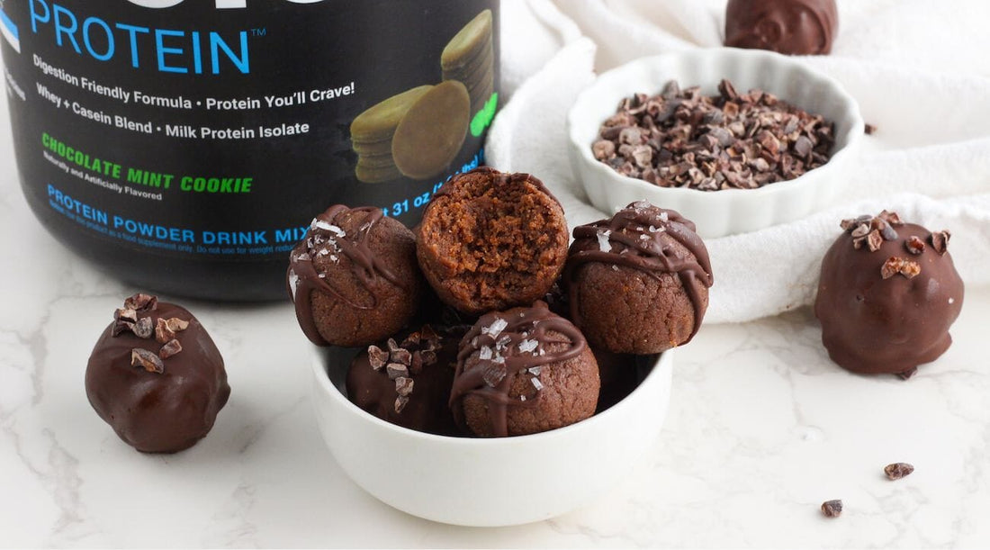 No-Bake Thin Mint Protein Bites