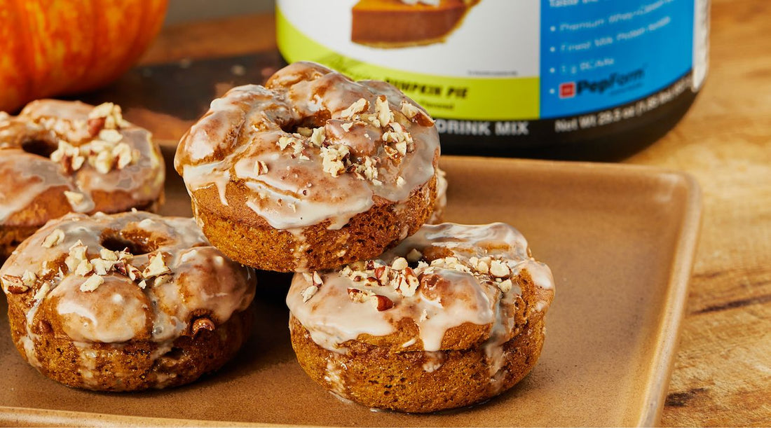 Pumpkin Protein Donuts with Maple Glaze