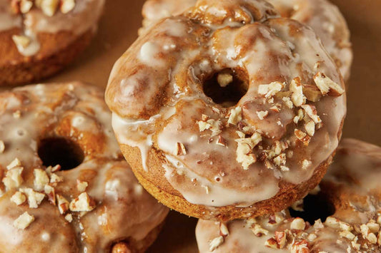 Pumpkin Protein Donuts with Maple Glaze