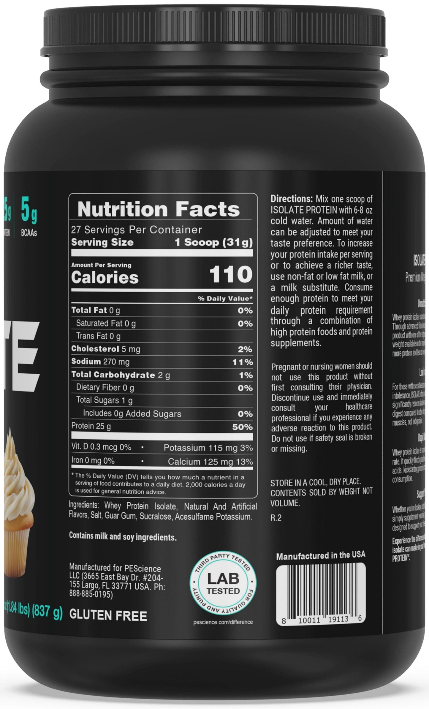 PEScience ISOLATE Protein - Vanilla Cupcake 