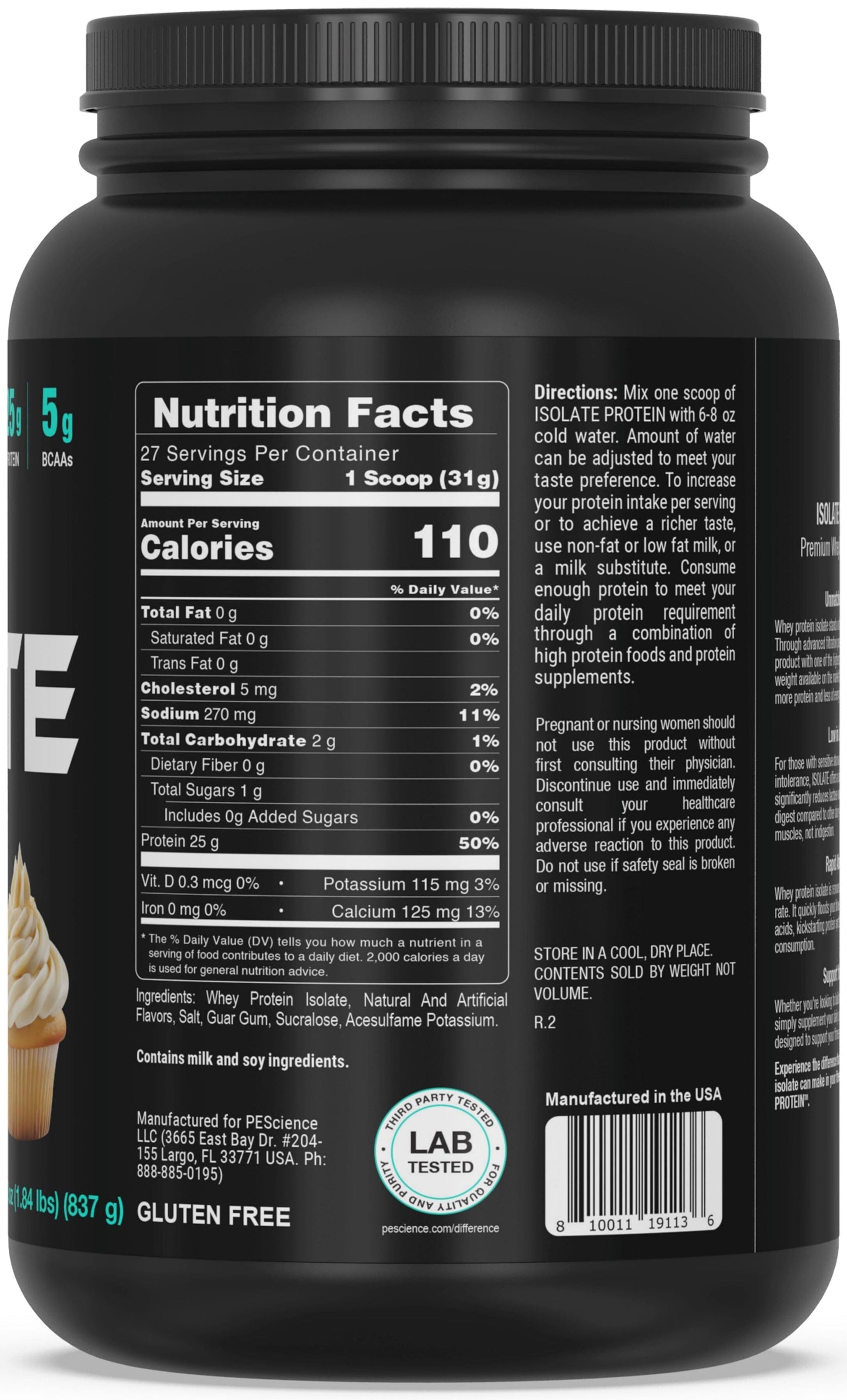 PEScience ISOLATE Protein - Vanilla Cupcake 