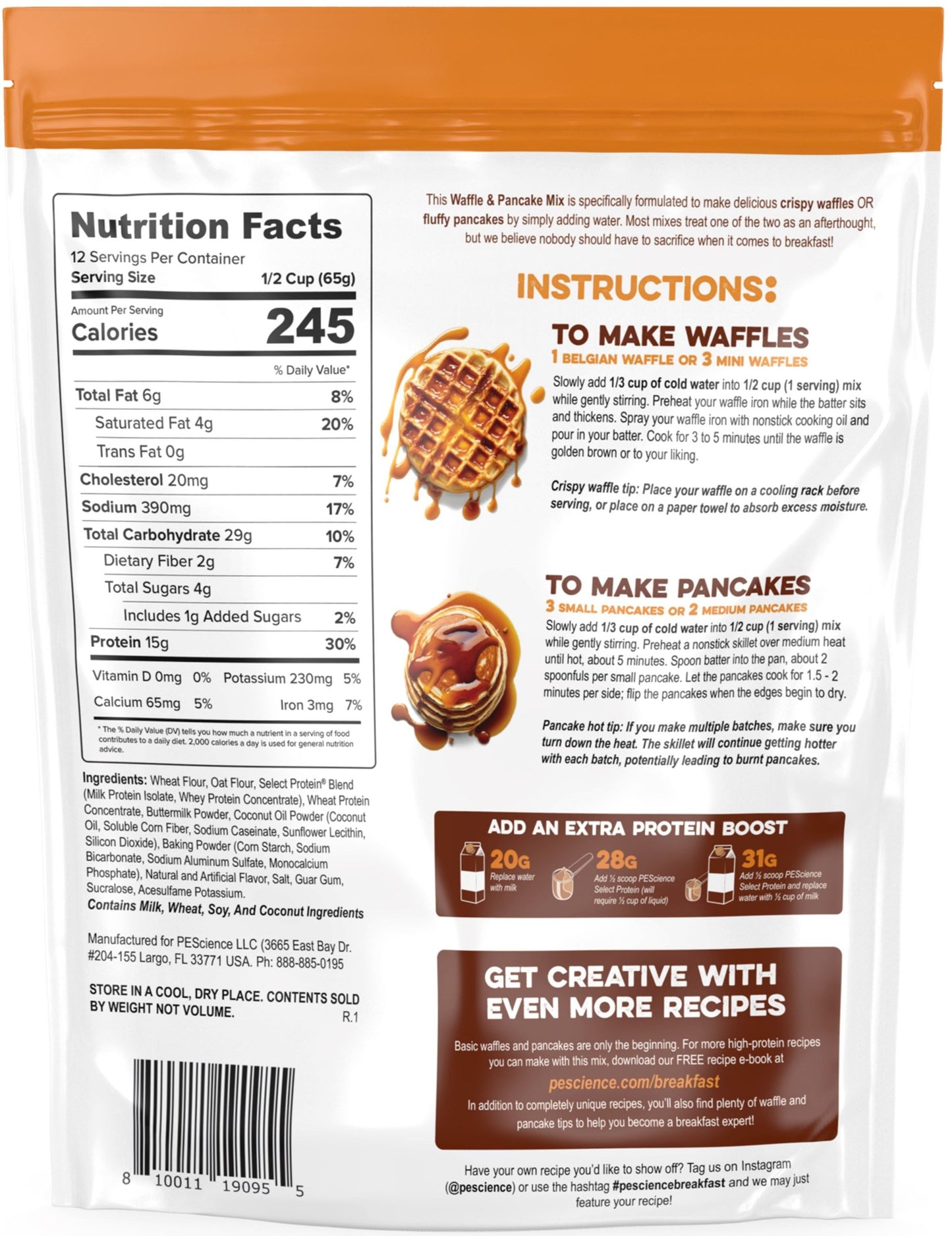 PEScience Protein Pancake & Waffle Mix 