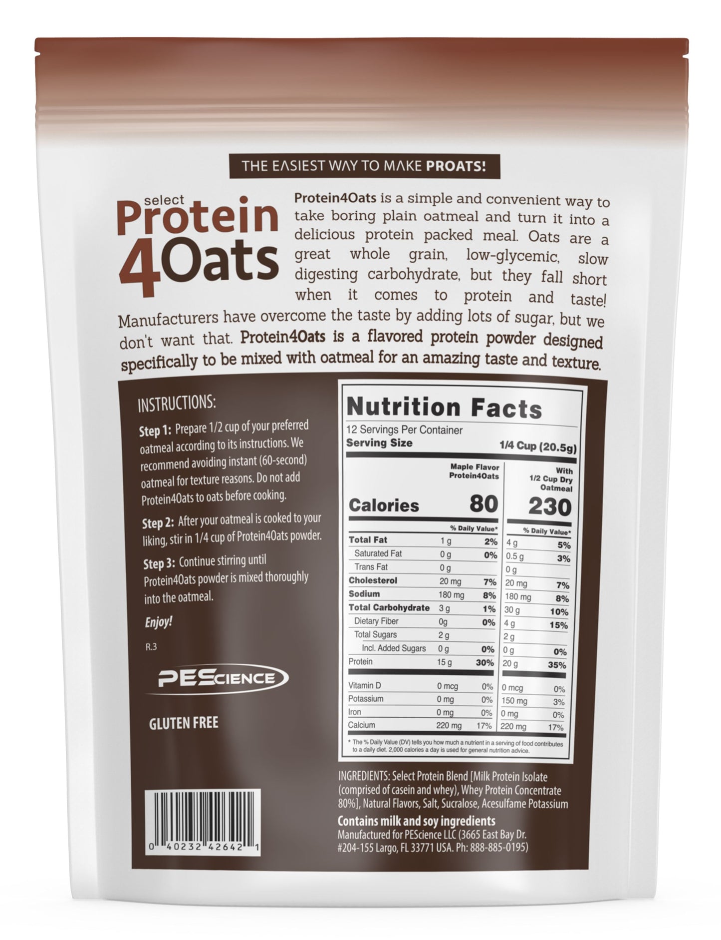 PEScience Protein4Oats Protein for Oatmeal 