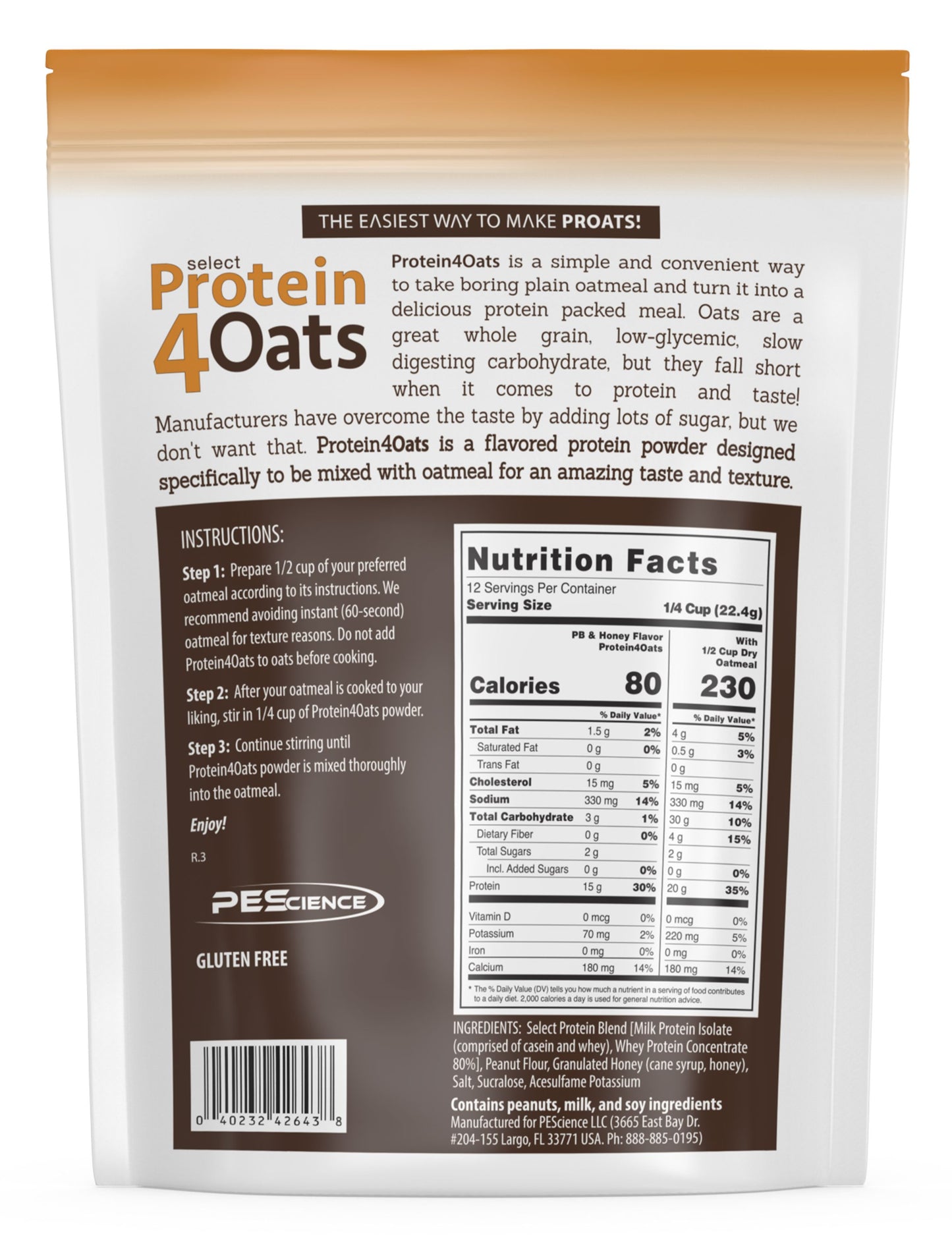 PEScience Protein4Oats Protein for Oatmeal 