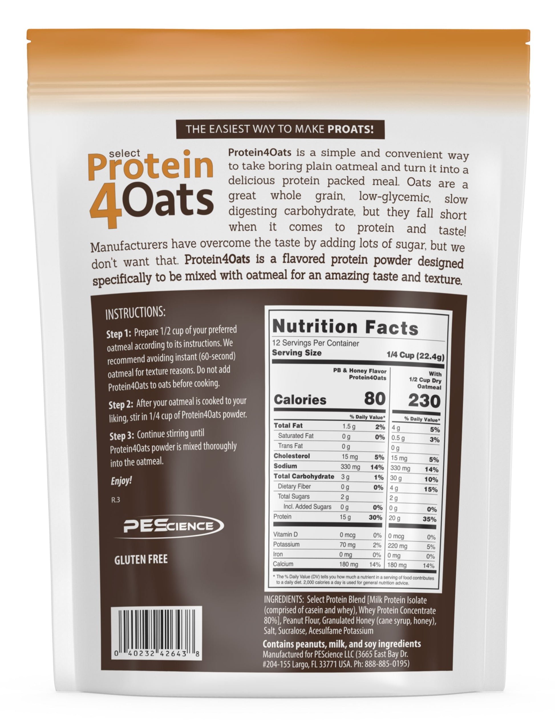 PEScience Protein4Oats Protein for Oatmeal 