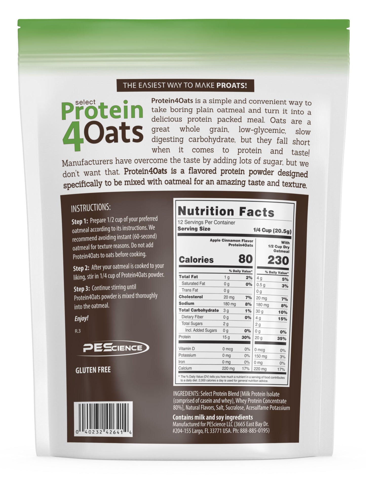 PEScience Protein4Oats Protein for Oatmeal 