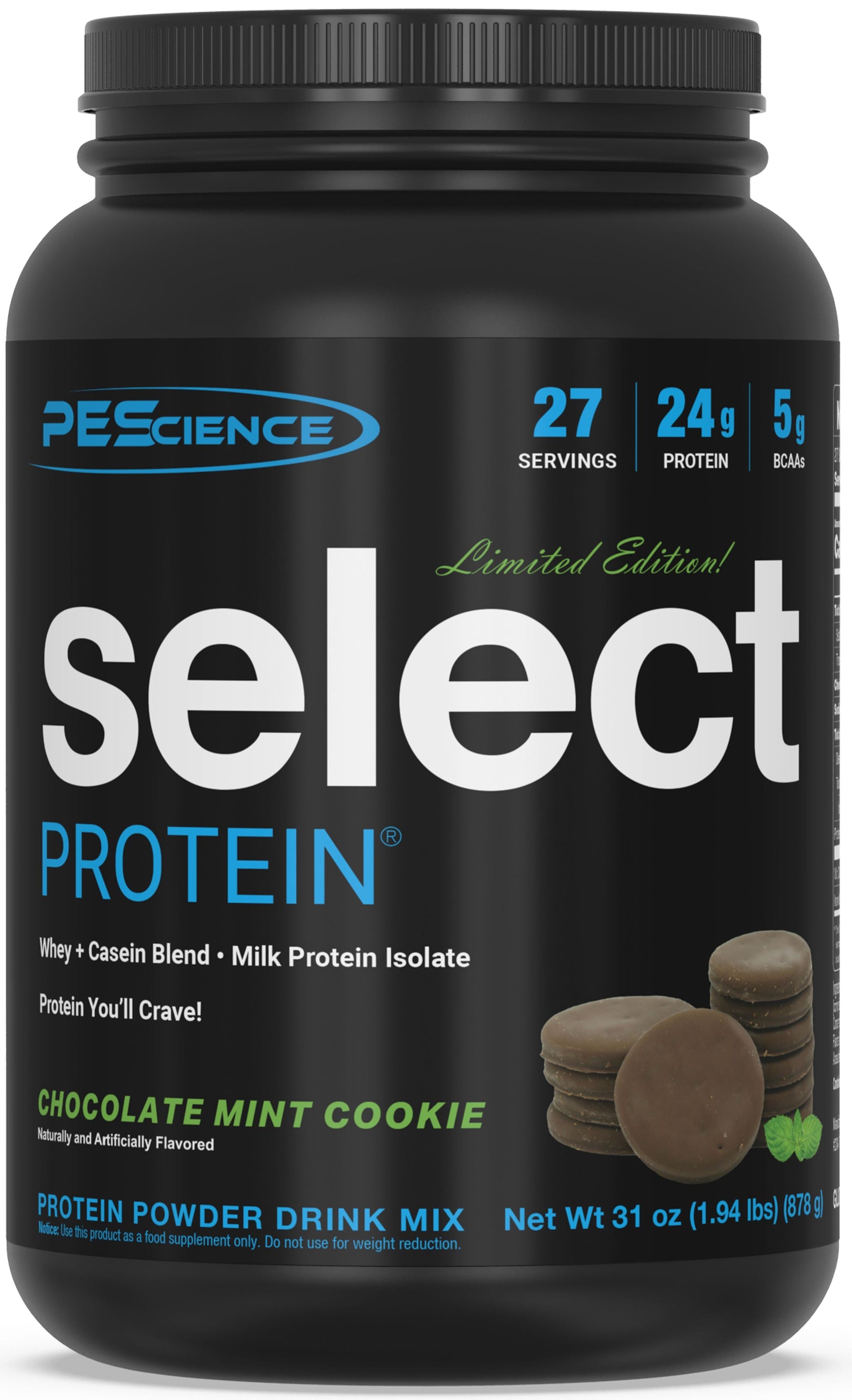 PEScience Select Protein Powder Chocolate Mint Cookie (Seasonal) 27