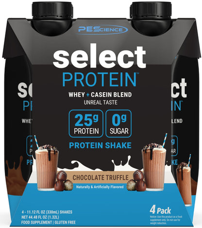 PEScience Select Protein chocolate truffle flavor packaging