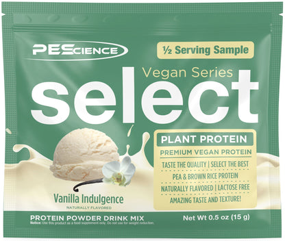 PEScience Vegan Series Select Plant Protein package on a white background
