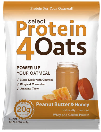 Protein4Oats Protein for Oatmeal Protein PEScience Peanut Butter and Honey 1 Sample 